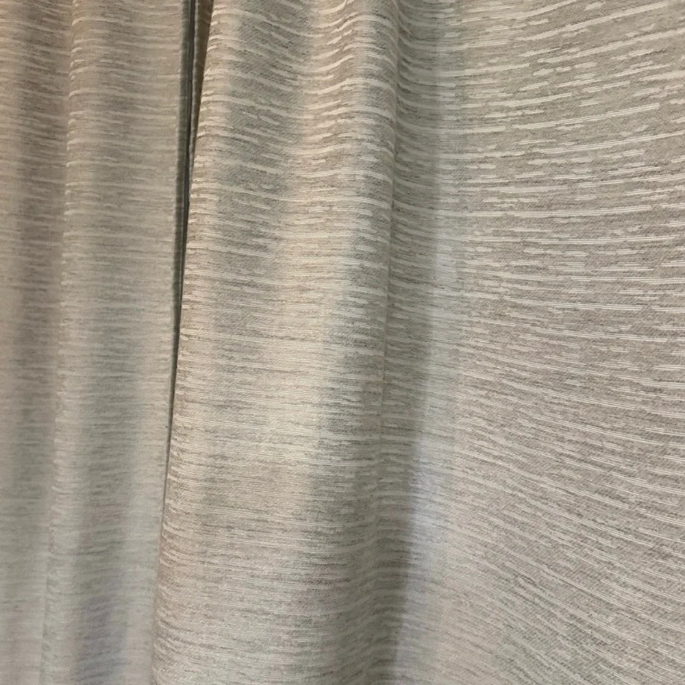 Teagan Tully Neutral Textured Blackout Curtains 37x84 Set of two panels EUC